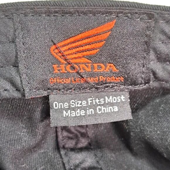 Black Honda Racing Official License Hat Wing Logo Cap Adjustable Strap Unisex - Picture 8 of 8